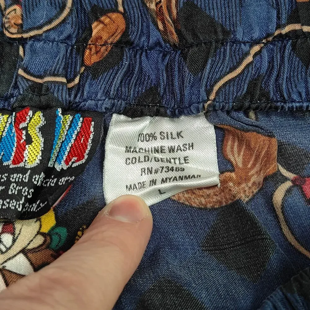 Vintage 90s Looney Tunes Silk Boxer Shorts Large Mens Taz Tasmanian Devil